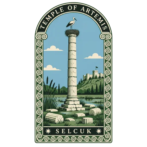 Temple of Artemis travel stamp