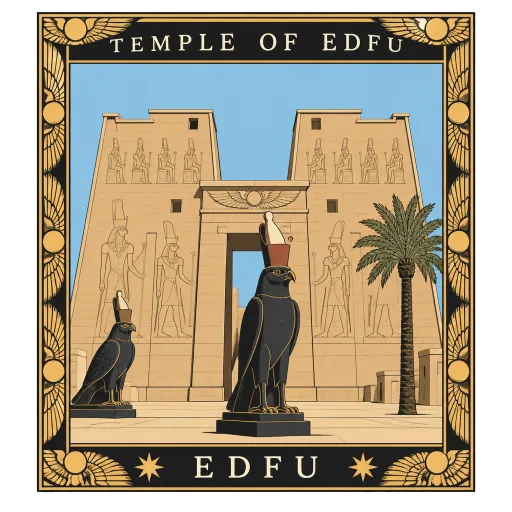 Temple of Edfu travel stamp