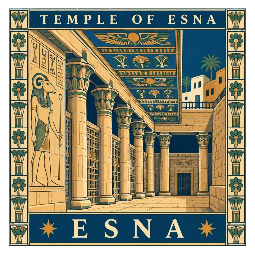 Temple of Esna travel stamp