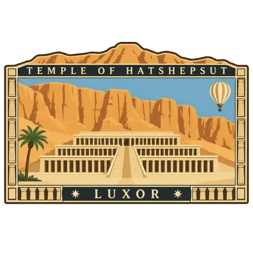 Temple of Hatshepsut travel stamp
