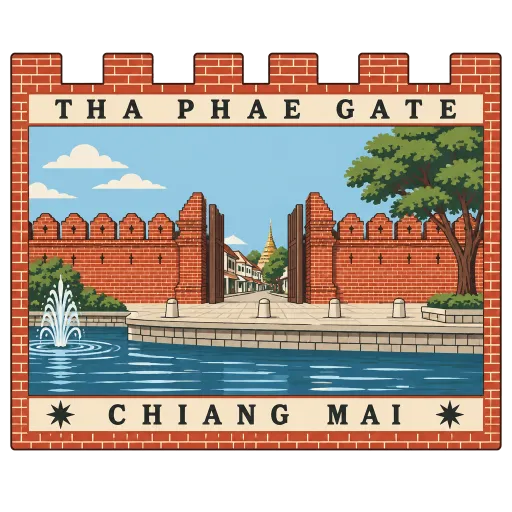 Tha Phae Gate travel stamp