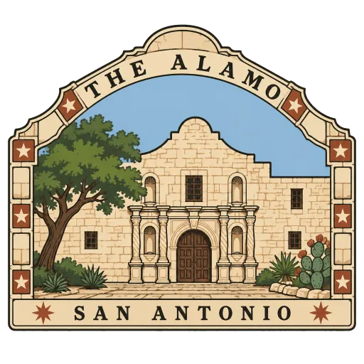 The Alamo travel stamp