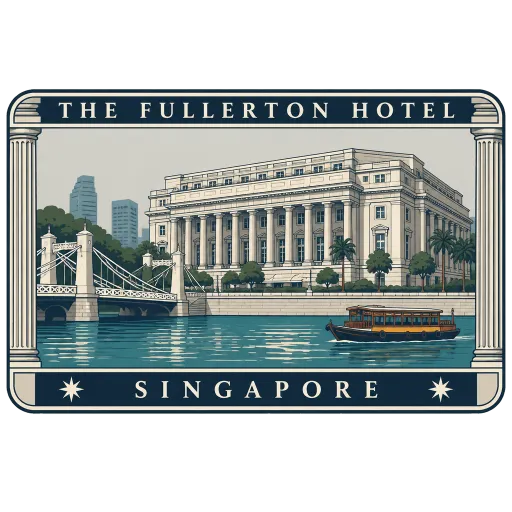 The Fullerton Hotel Singapore travel stamp