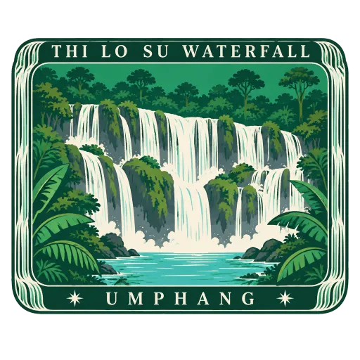 Thi Lo Su Waterfall travel stamp
