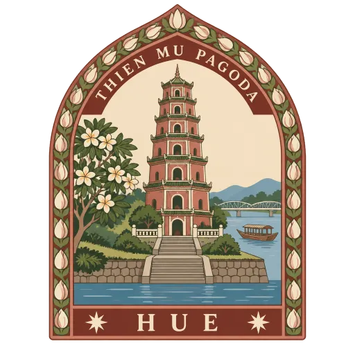 Thien Mu Pagoda travel stamp