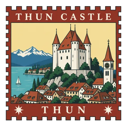 Thun Castle travel stamp
