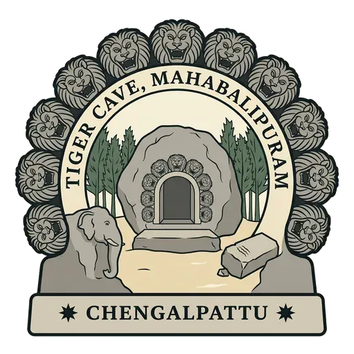Tiger Cave, Mahabalipuram travel stamp