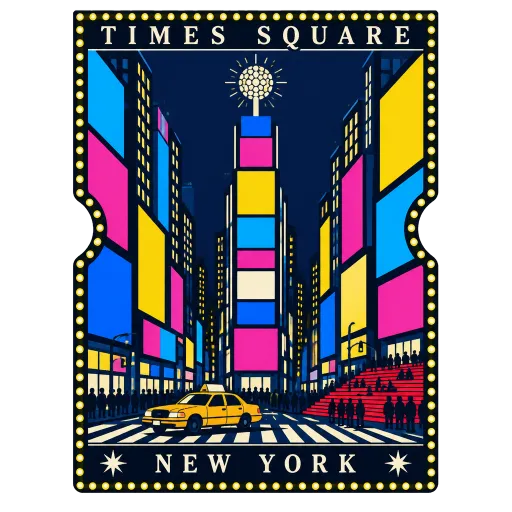 Times Square travel stamp