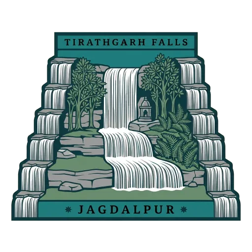 Tirathgarh Falls travel stamp