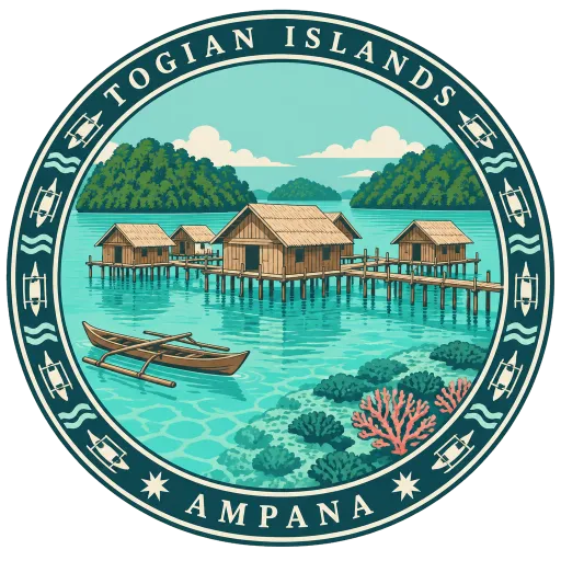 Togian Islands travel stamp