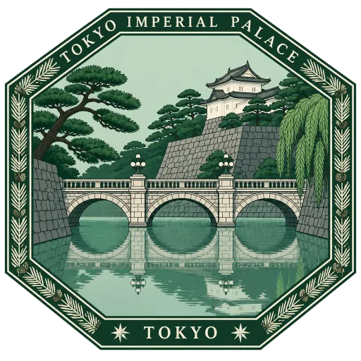 Tokyo Imperial Palace travel stamp