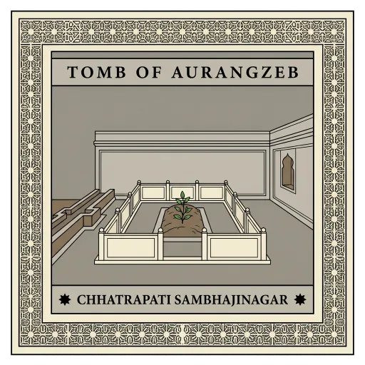 Tomb of Aurangzeb travel stamp