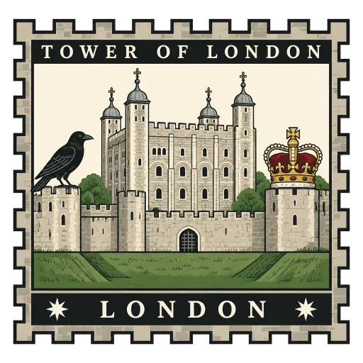 Tower of London travel stamp