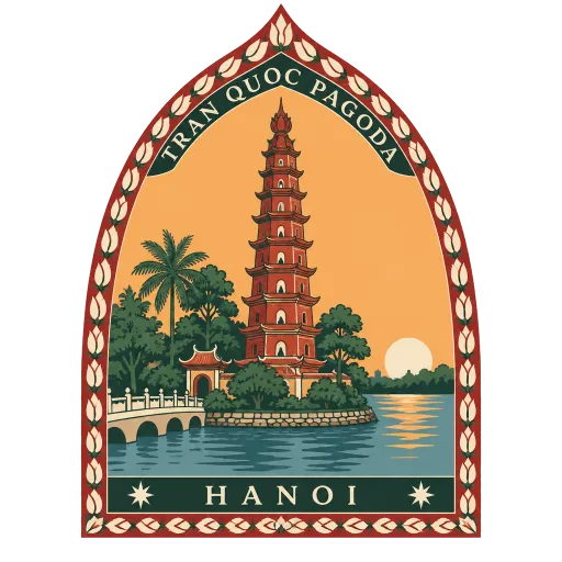Tran Quoc Pagoda travel stamp