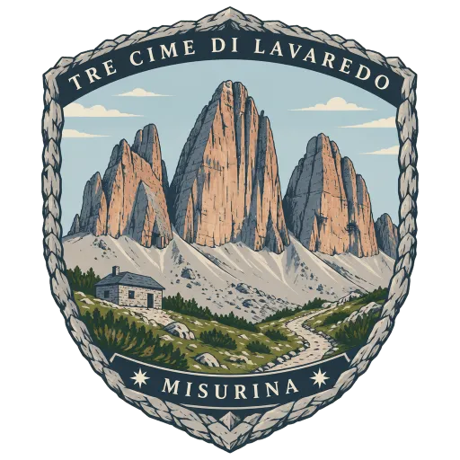 Tre Cime di Lavaredo travel stamp
