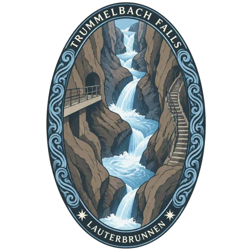 Trümmelbach Falls travel stamp
