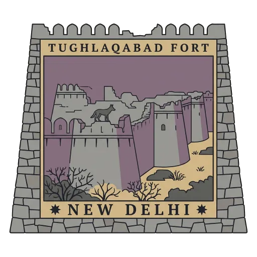 Tughlaqabad Fort travel stamp