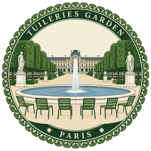 Tuileries Garden travel stamp