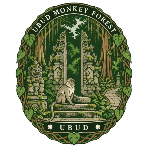 Ubud Monkey Forest travel stamp
