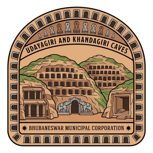 Udayagiri and Khandagiri Caves travel stamp