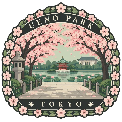 Ueno Park travel stamp