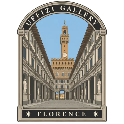 Uffizi Gallery travel stamp