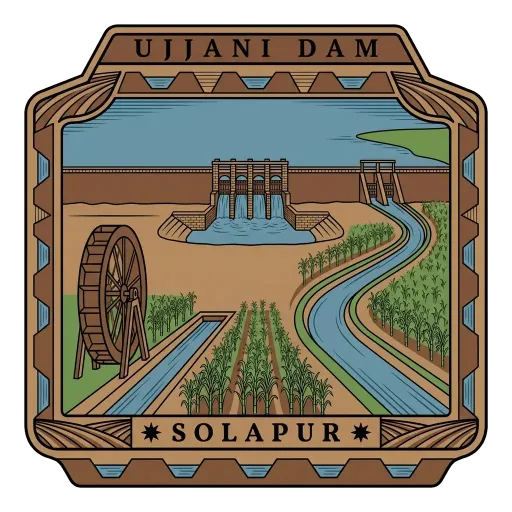 Ujjani Dam travel stamp