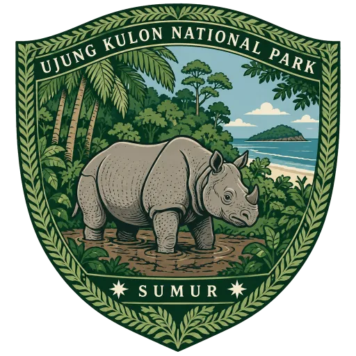 Ujung Kulon National Park travel stamp
