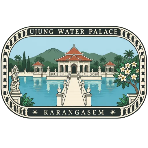 Ujung Water Palace travel stamp