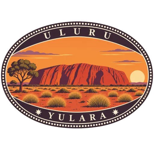 Uluru travel stamp