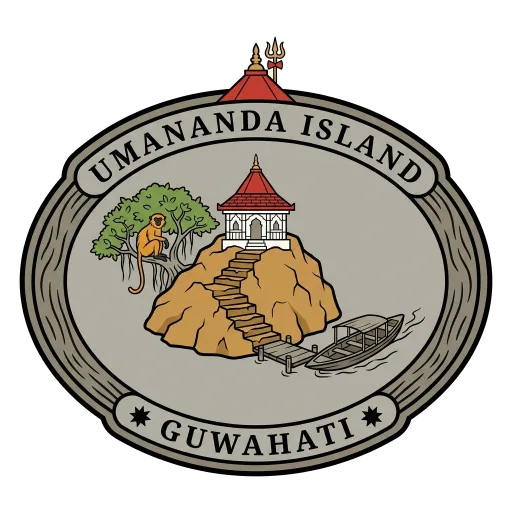 Umananda Island travel stamp