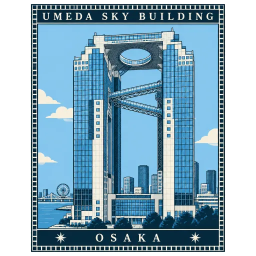 Umeda Sky Building travel stamp