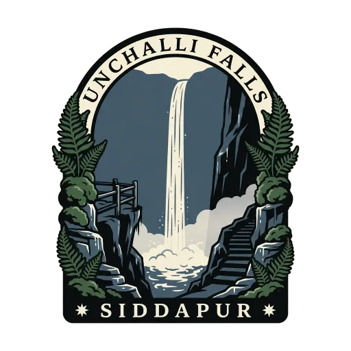 Unchalli Falls travel stamp