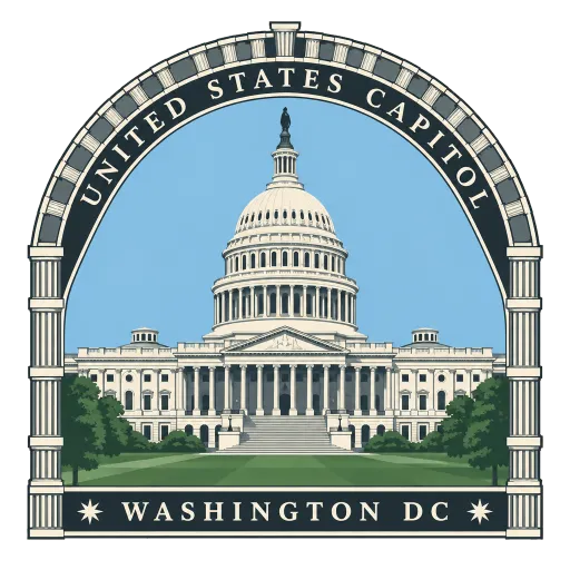 United States Capitol travel stamp