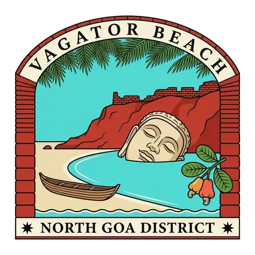 Vagator Beach travel stamp