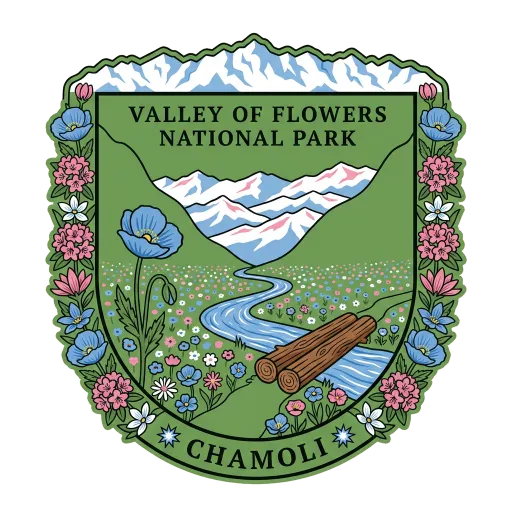 Valley of Flowers National Park travel stamp