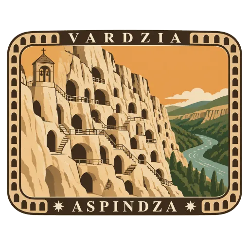 Vardzia travel stamp