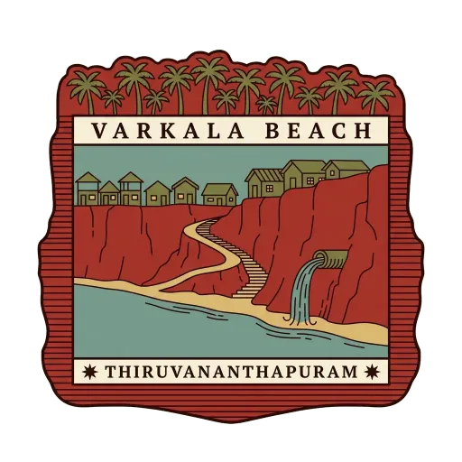 Varkala Beach travel stamp