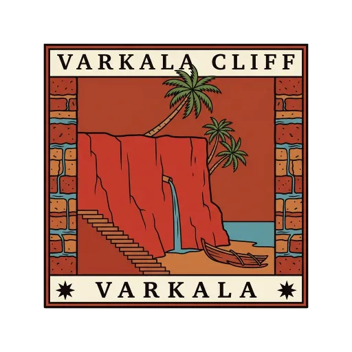 Varkala Cliff travel stamp