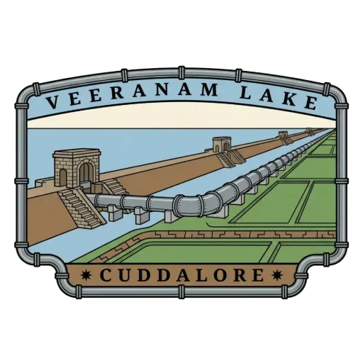 Veeranam Lake travel stamp