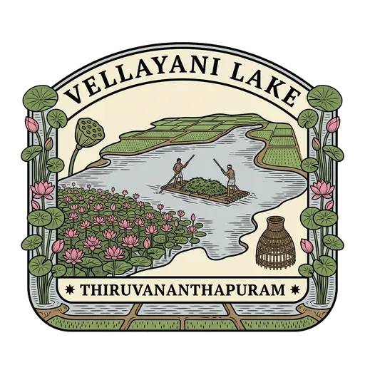 Vellayani Lake travel stamp