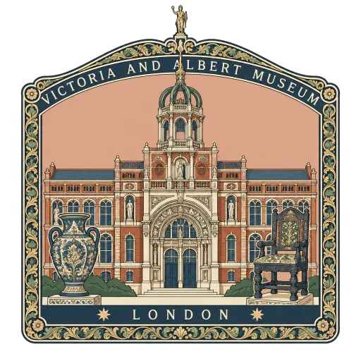 Victoria and Albert Museum travel stamp