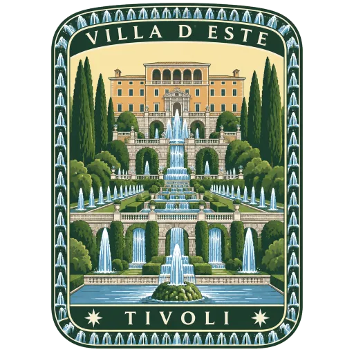 Villa d'Este travel stamp
