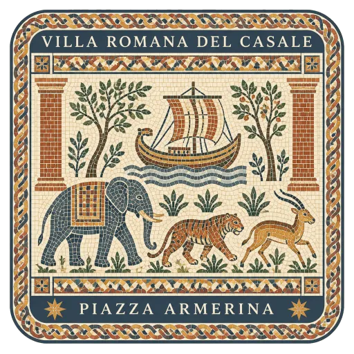 Villa Romana del Casale travel stamp