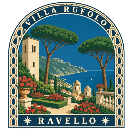 Villa Rufolo travel stamp