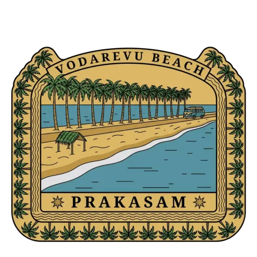 Vodarevu Beach travel stamp