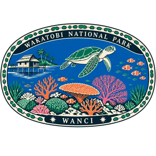 Wakatobi National Park travel stamp