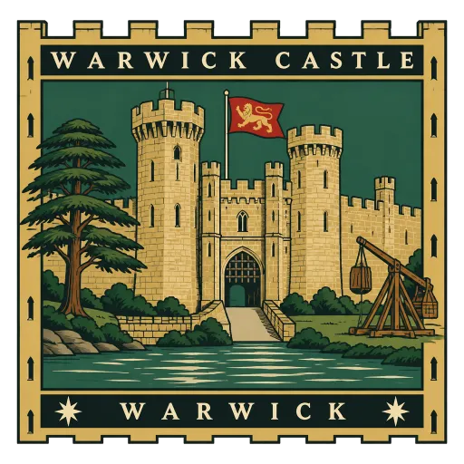 Warwick Castle travel stamp