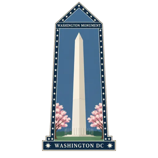 Washington Monument travel stamp