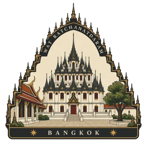 Wat Ratchanatdaram travel stamp